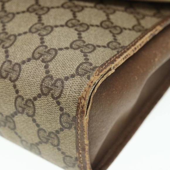 GUCCI GG Supreme Web Sherry Line Clutch Bag PVC Beige Red 89 01 031 Auth 89507 - Picture 14 of 16